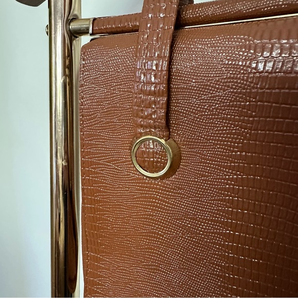 Vintage 1950s faux croc swagger bag - Picture 4 of 6